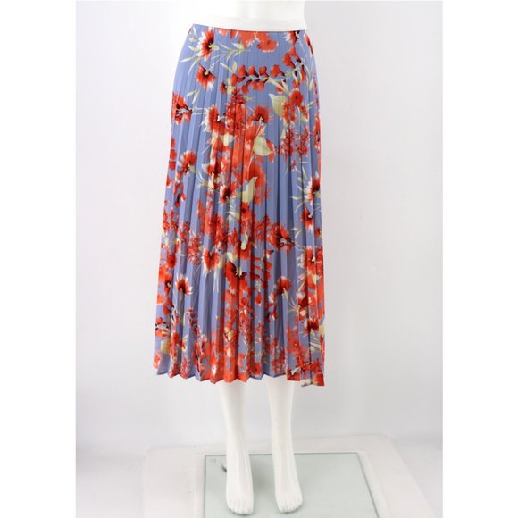Halogen NEW Cherry Blossom Floral Pleated Skirt